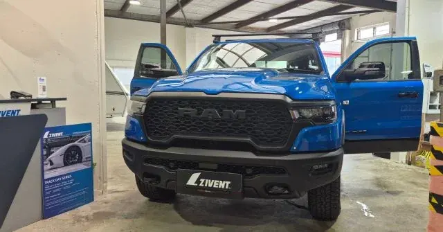 RAM 1500 work ute in the Zivent workshop, tinted with ZV70