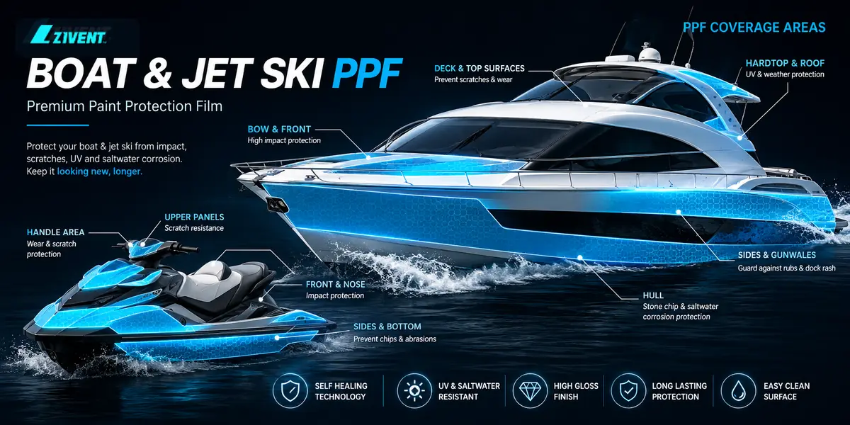 Boat and jet ski PPF coverage areas